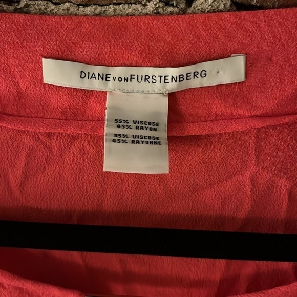 Diane von Furstenberg Beonica Keyhole Tunic Top, size XL, coral pink - Picture 3 of 6